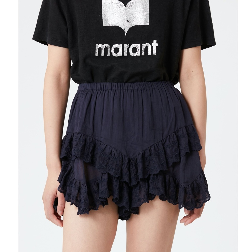 Isabel Marant Locadi Cotton Lace-Trim Skort - Picture 1 of 6